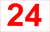Rote 24 auf Weiß