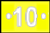 weiße 10 auf Gelb