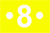 Weiße 8 auf Gelb